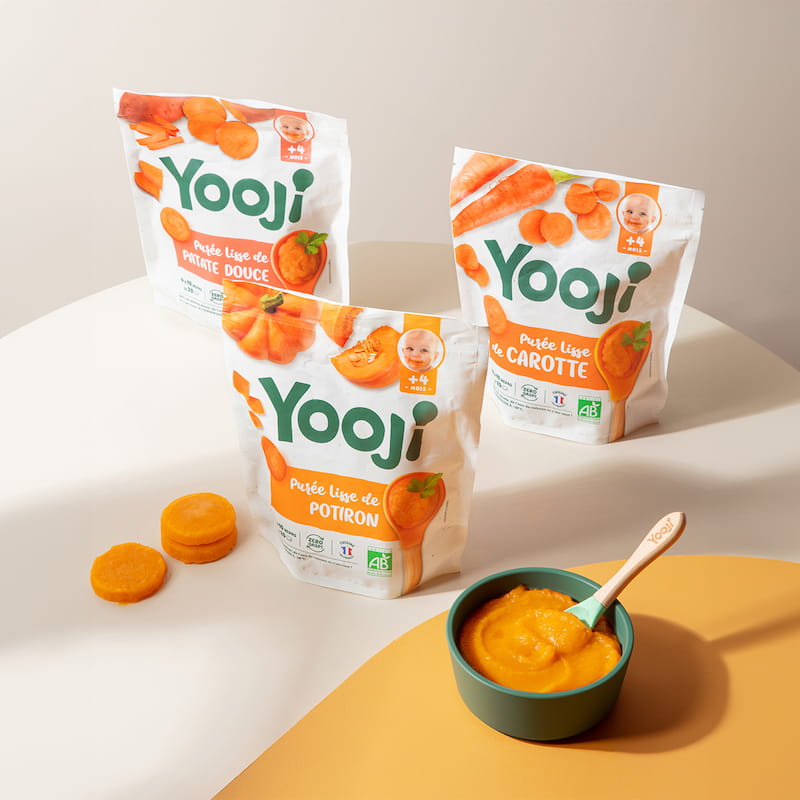 Purées lisses de légumes oranges