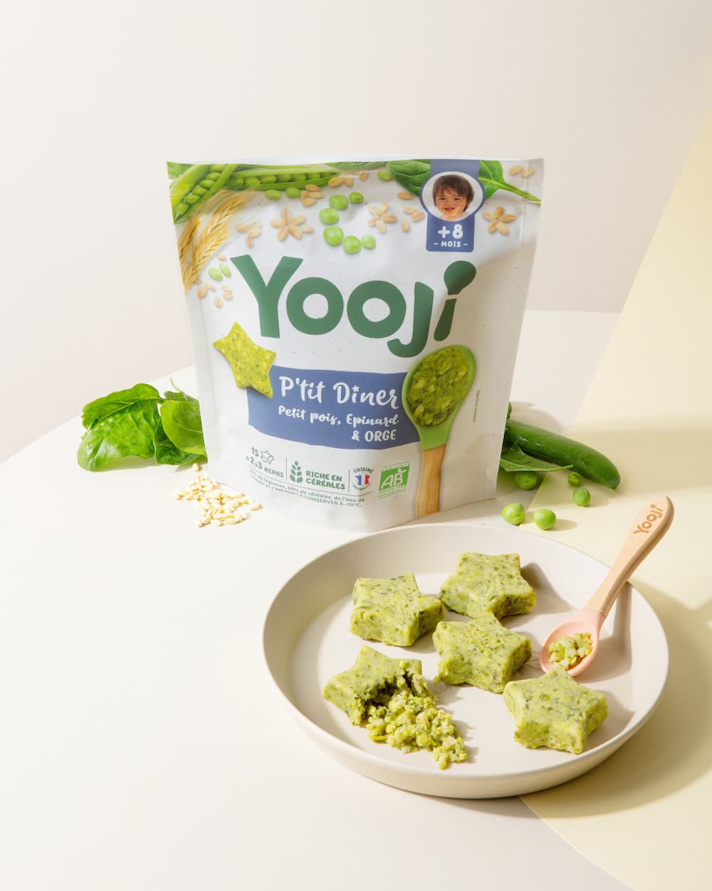 P\'tit Dîner : Petit pois, épinard, orge