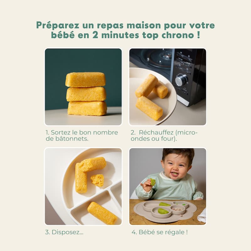 Bâtonnets manger main : Butternut, quinoa blanc 